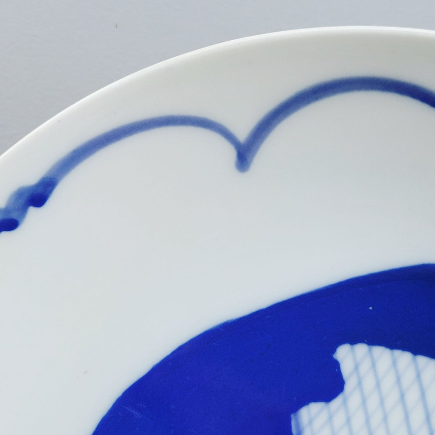 Vintage Blue & White Koi Fish Dinner Plate, c1990s