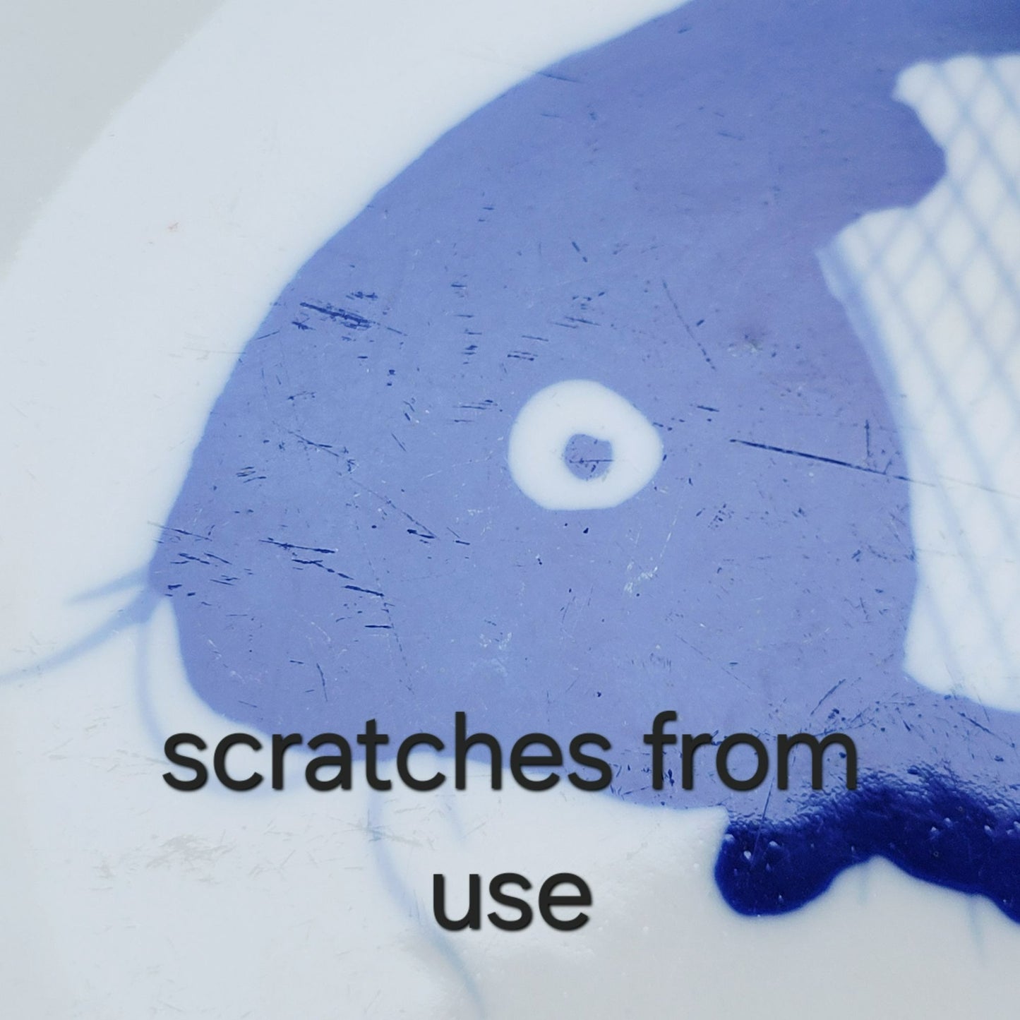 Vintage Blue & White Koi Fish Dinner Plate, c1990s