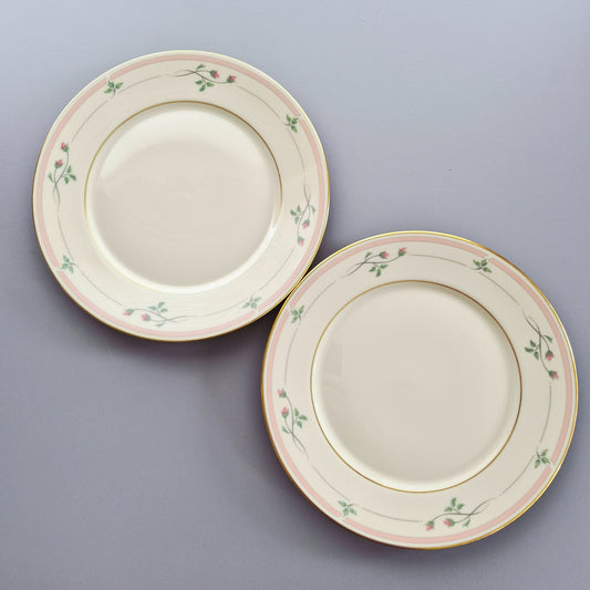 Lenox "Rose Manor Pink" Dinner Plate Set of 2, c.1985-99 USA