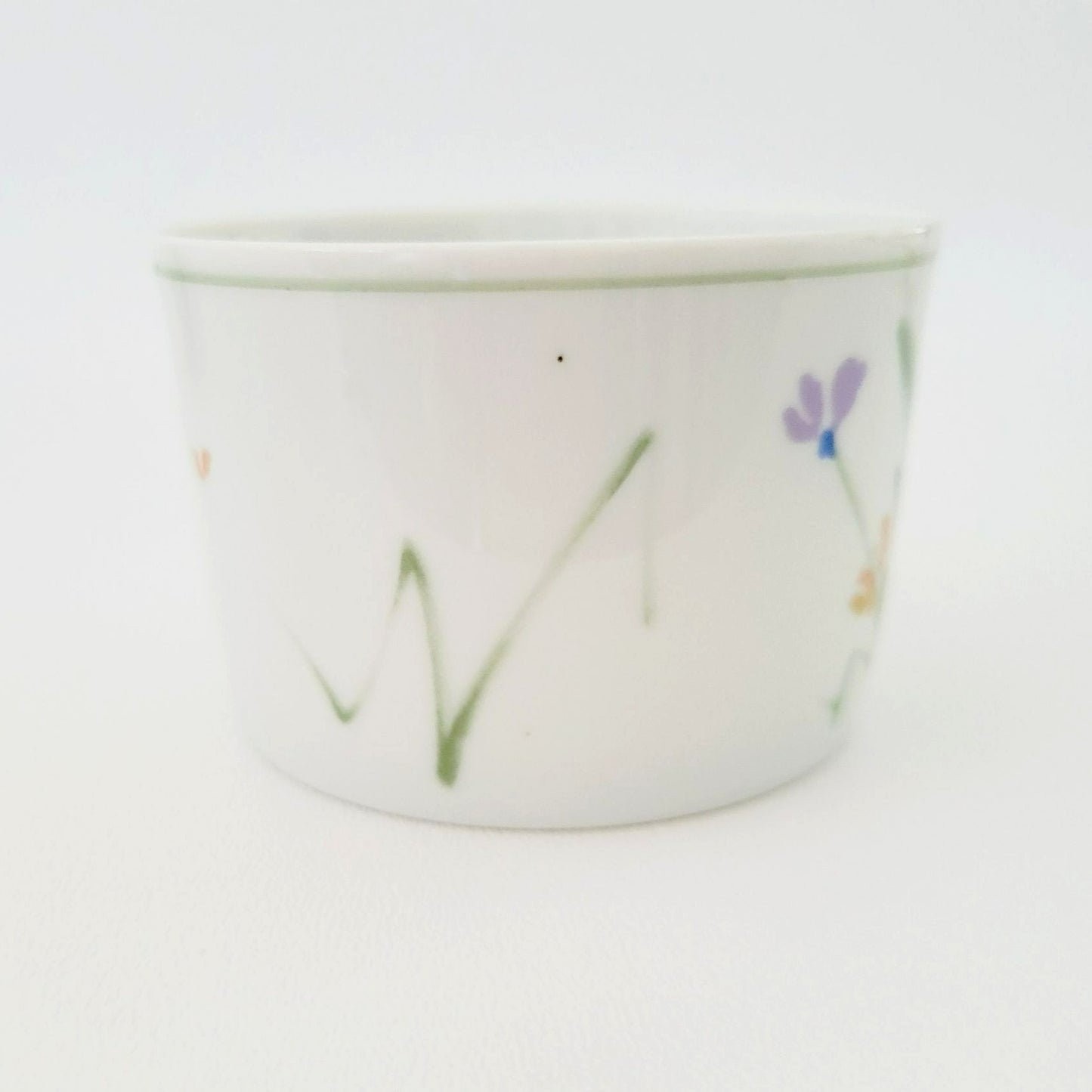 Mikasa Studio Nova Flat Cup Set, Sketch Book II Long Stem Wildflowers, c.1980s Japan