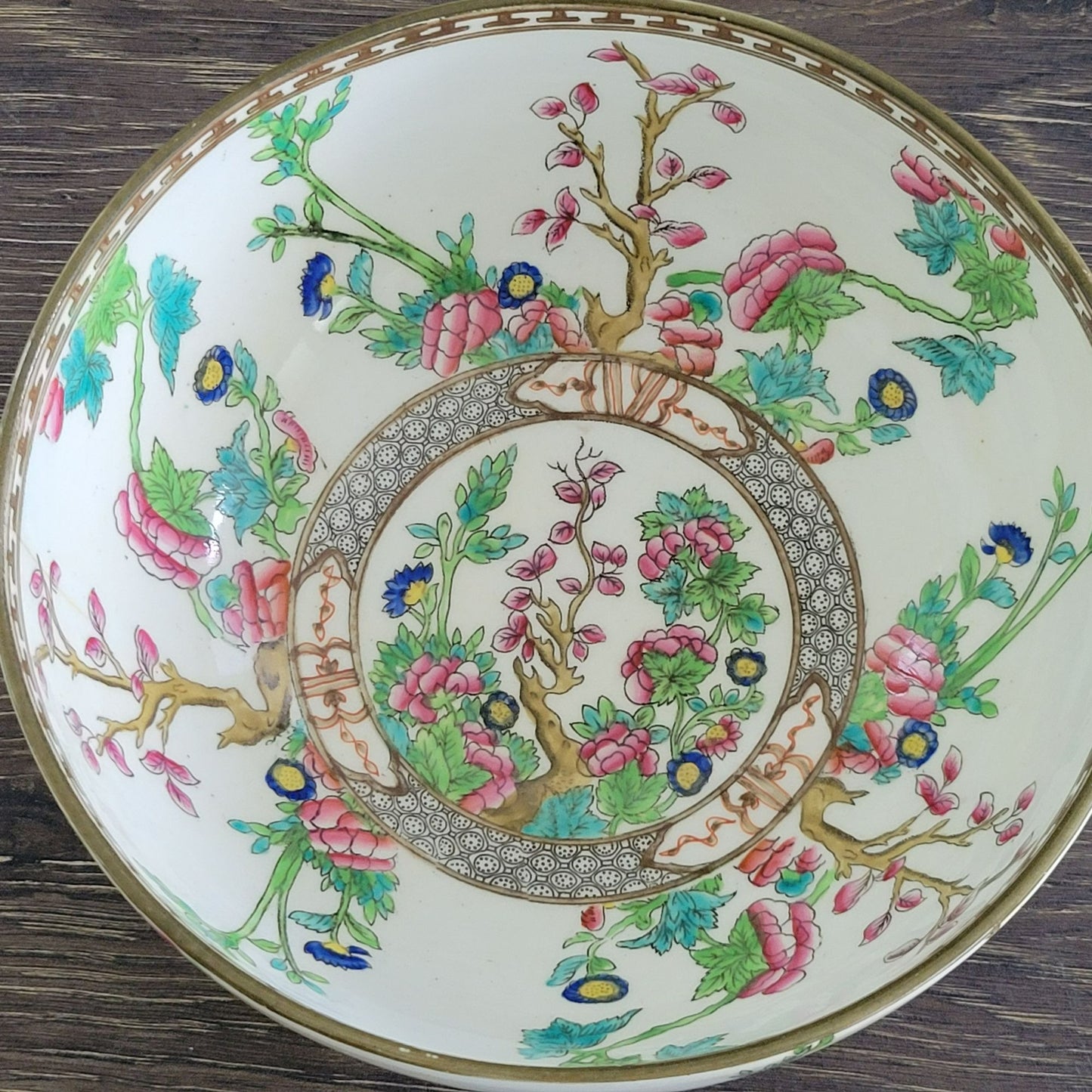 Antique Coalport Indian Tree 7" Round DECOR ONLY Bowl, c.1891-1939 England