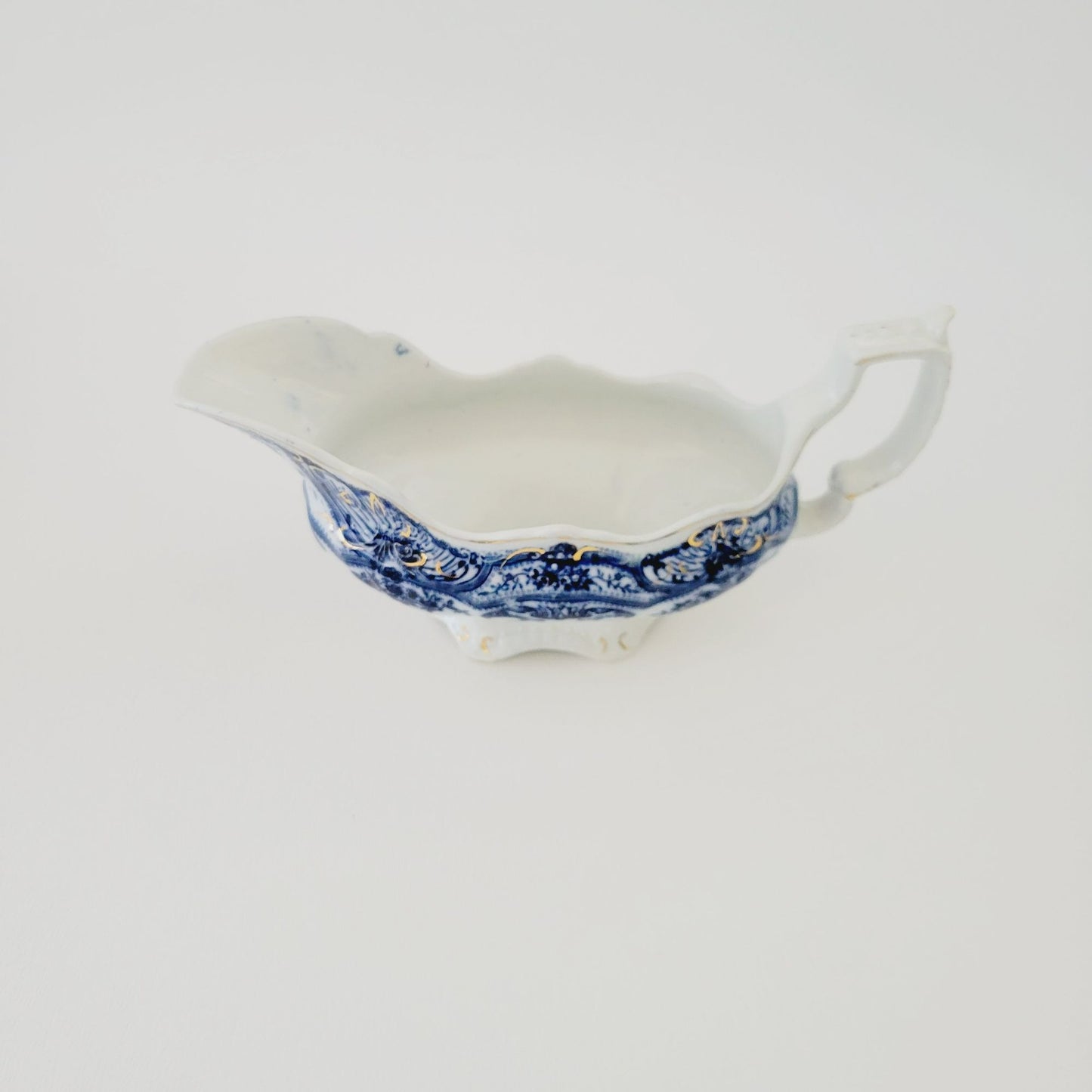 J&G Meakin York Flow Blue Gravy Boat, Hanley England