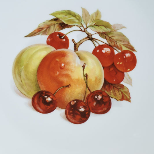 PM Jaeger & Co. Harvest Dinner Plate, Peach & Cherry, c.1950-60 Bavaria Germany