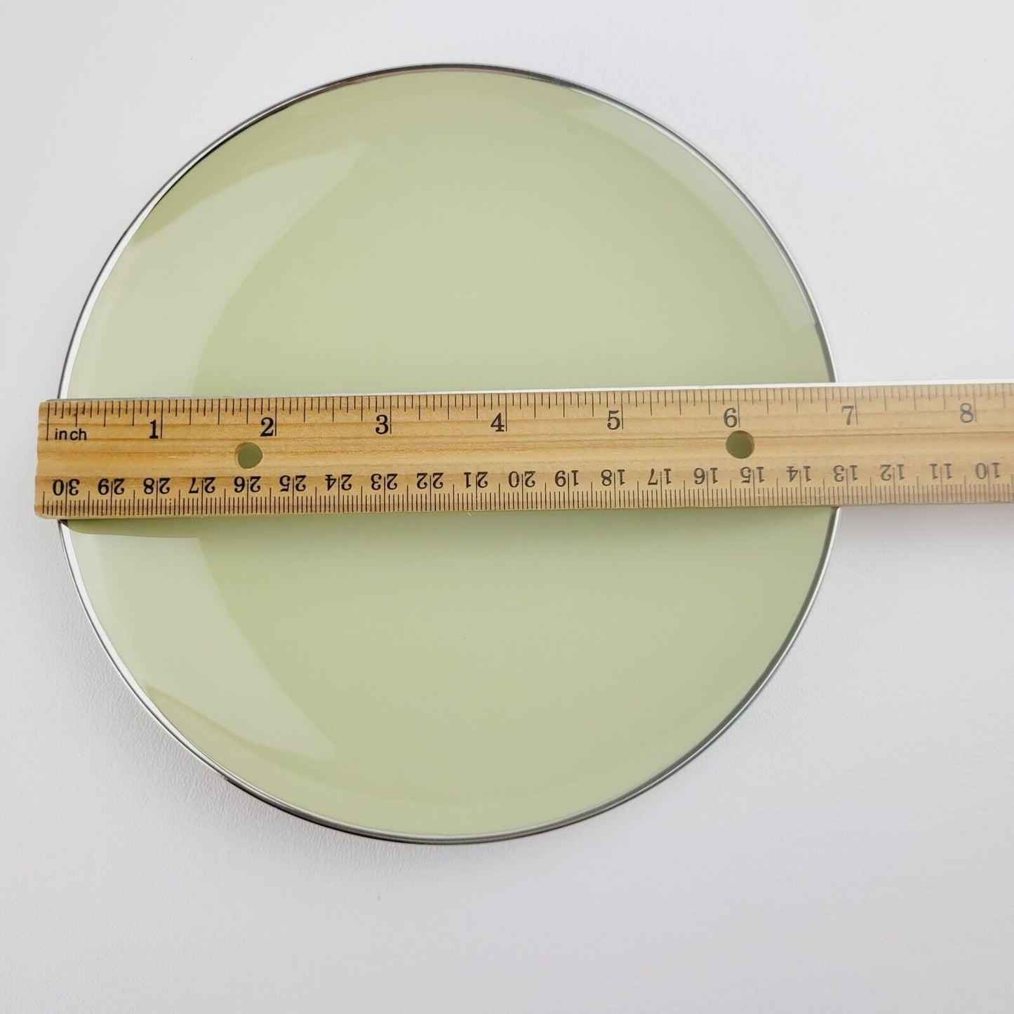 Franciscan Willow Green Dessert Plate, Platinum Trim c.1953 USA