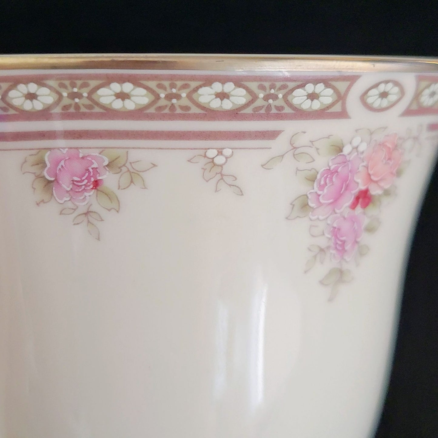 Royal Doulton Elegance Pink & Purple Rose Teacup and Saucer, 2 Sets, c.1980s Vogue Collection, England