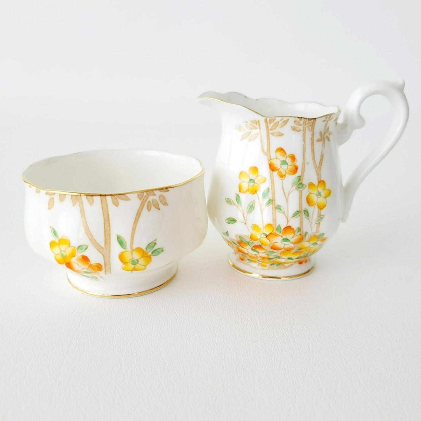 Rare Royal Albert Petite Creamer & Sugar Bowl, Crown China Dell c.1927-35 England