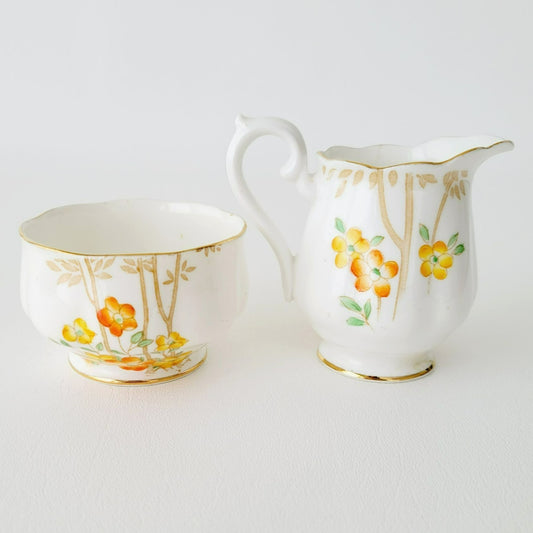 Rare Royal Albert Petite Creamer & Sugar Bowl, Crown China Dell c.1927-35 England