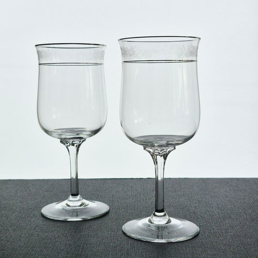 Lenox "Moonspun" Crystal Goblet Set of 2, c.1975-89 USA