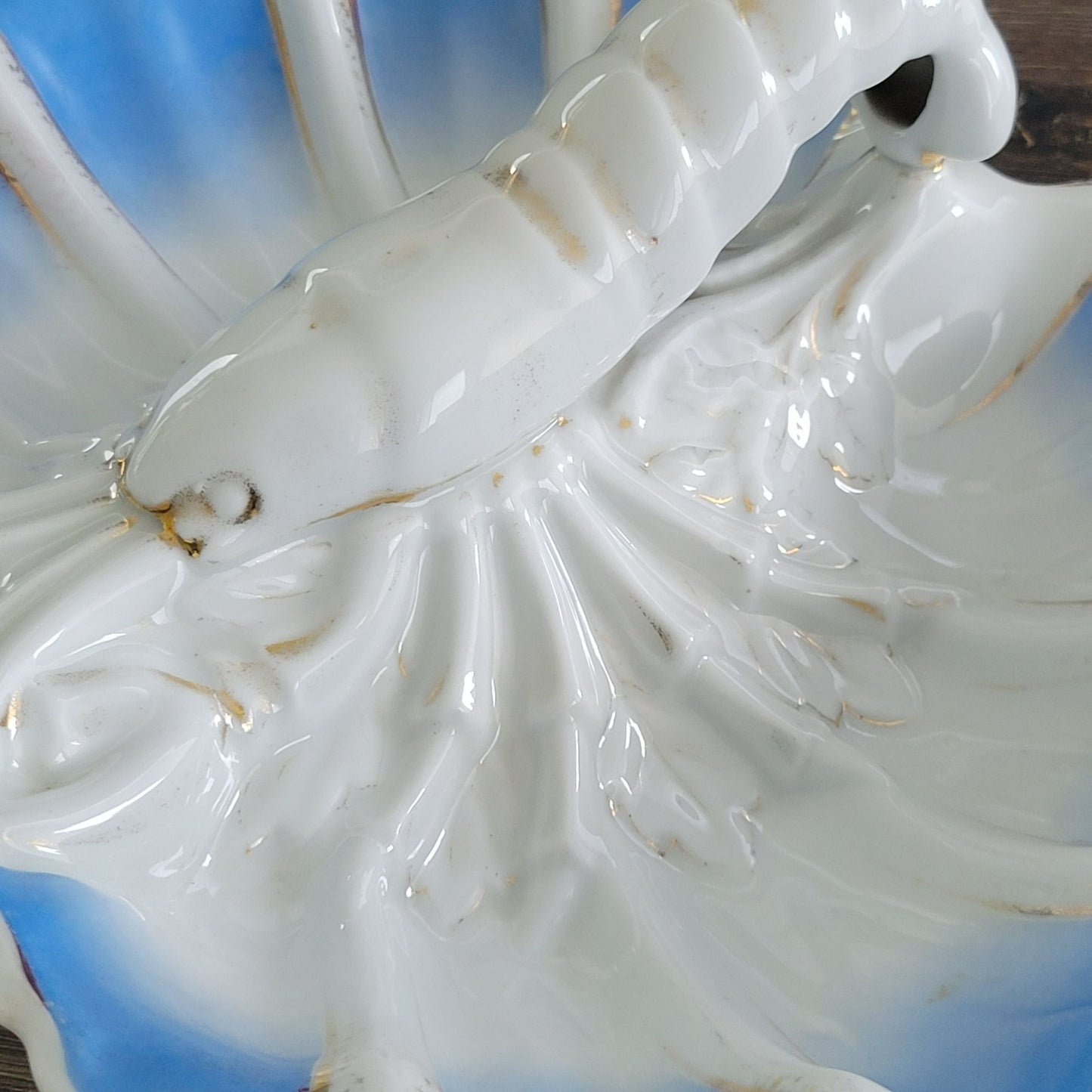 Antique JS Porcelain Blue & White Lobster Serving Dish, c.1896-1916 Germany