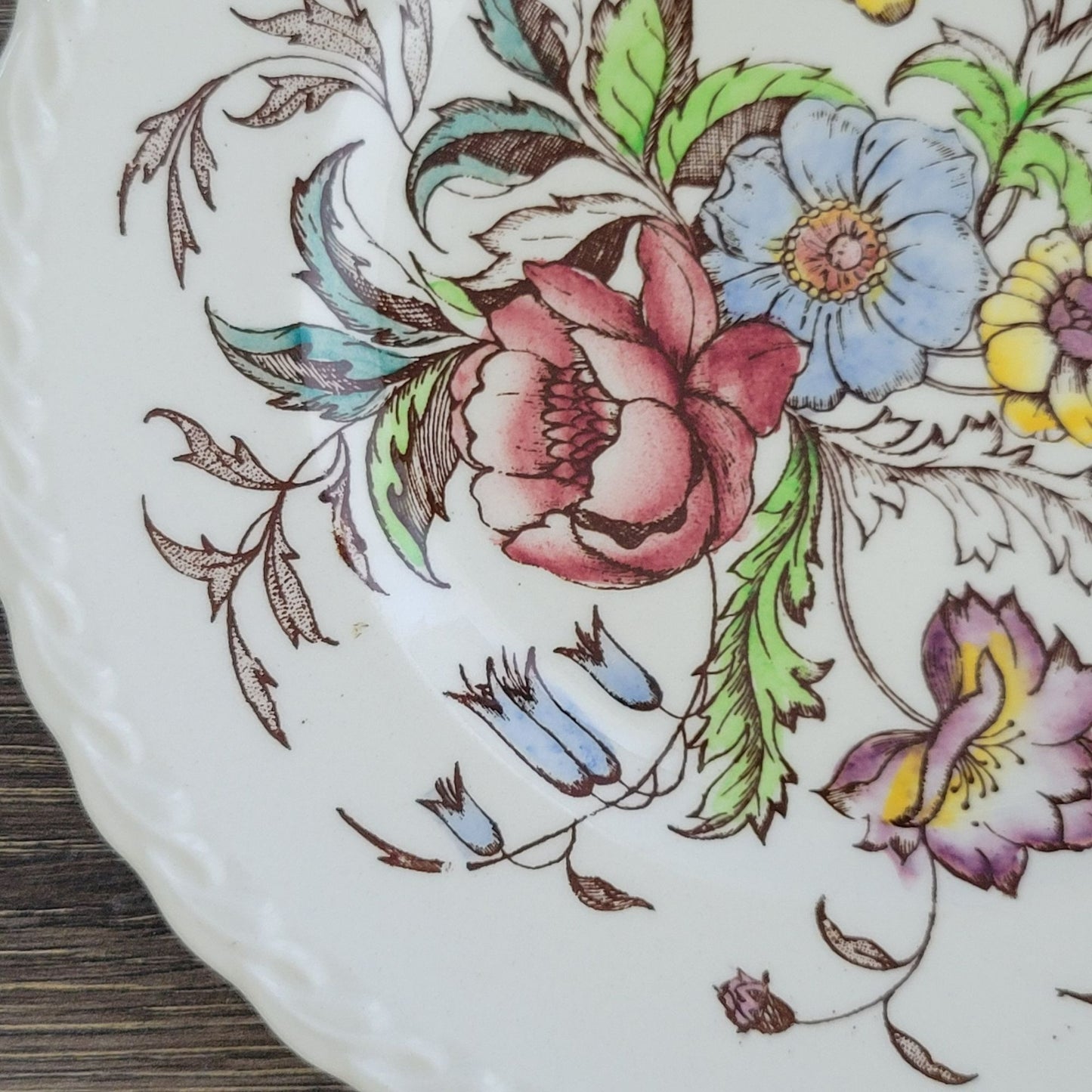 Vernon Kilns May Flowers Salad Plate Set of 2, c.1942-53 USA