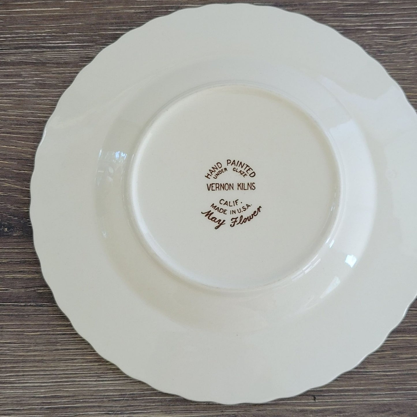 Vernon Kilns May Flowers Salad Plate Set of 2, c.1942-53 USA