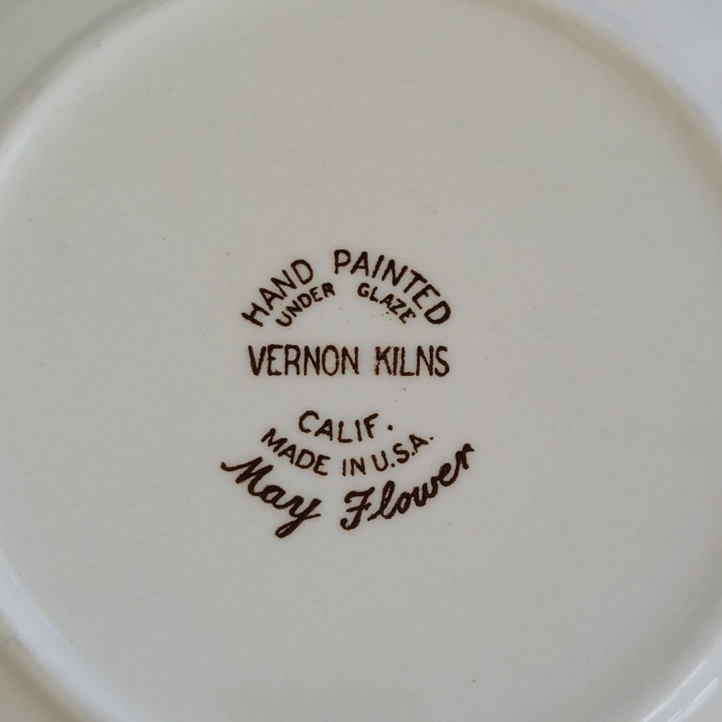 Vernon Kilns May Flowers Salad Plate Set of 2, c.1942-53 USA