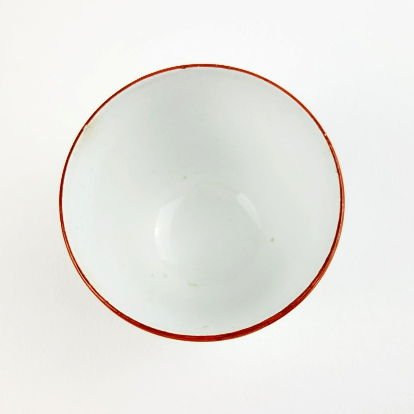 Antique Petrus Regout Demitasse Cup & Saucer Set, Red & Brown Bird Design, Netherlands c. Late 1800s
