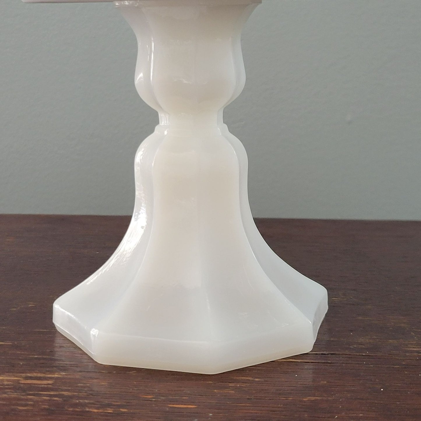 Vintage Floral Pedestal Dish, Upcycled from Milk Glass Vase & Porcelain Bowl