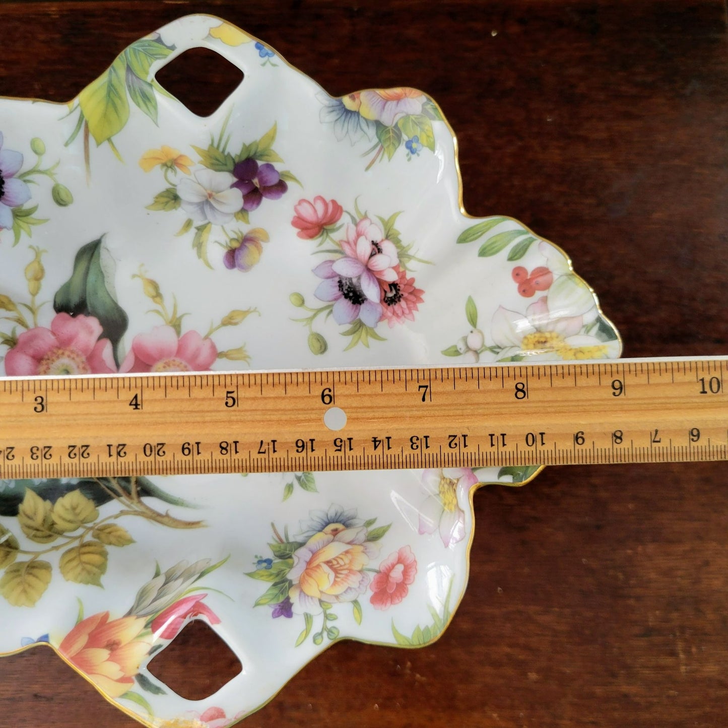 Vintage Floral Pedestal Dish, Upcycled from Milk Glass Vase & Porcelain Bowl