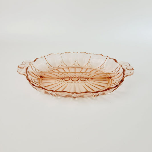 Anchor Hocking Pink Oyster & Pearl Relish Tray, c.1938-40 USA