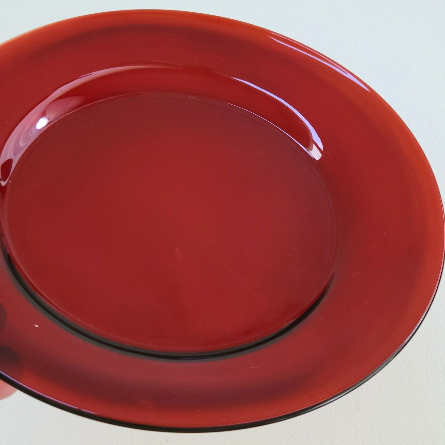 Anchor Hocking Royal Ruby Glass Salad Plate SET of 2, USA Made