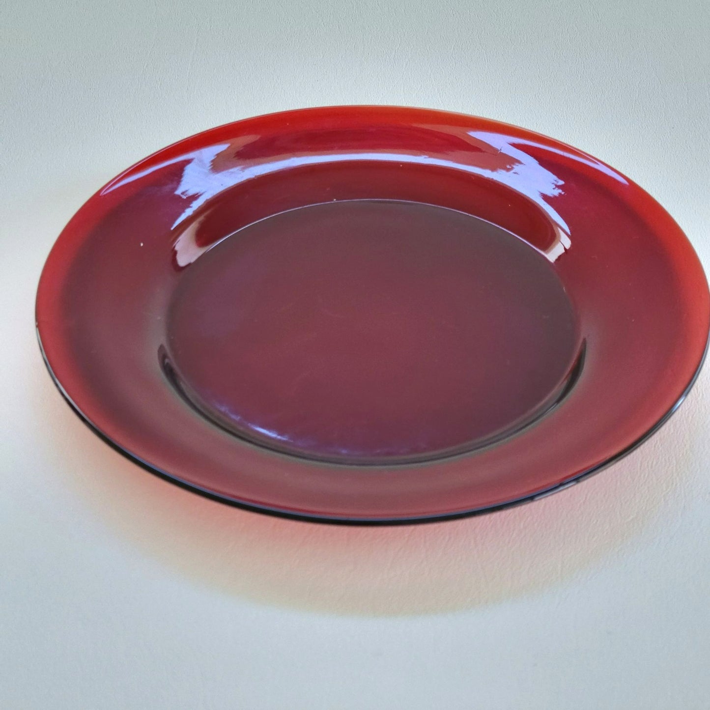Anchor Hocking Royal Ruby Glass Salad Plate SET of 2, USA Made
