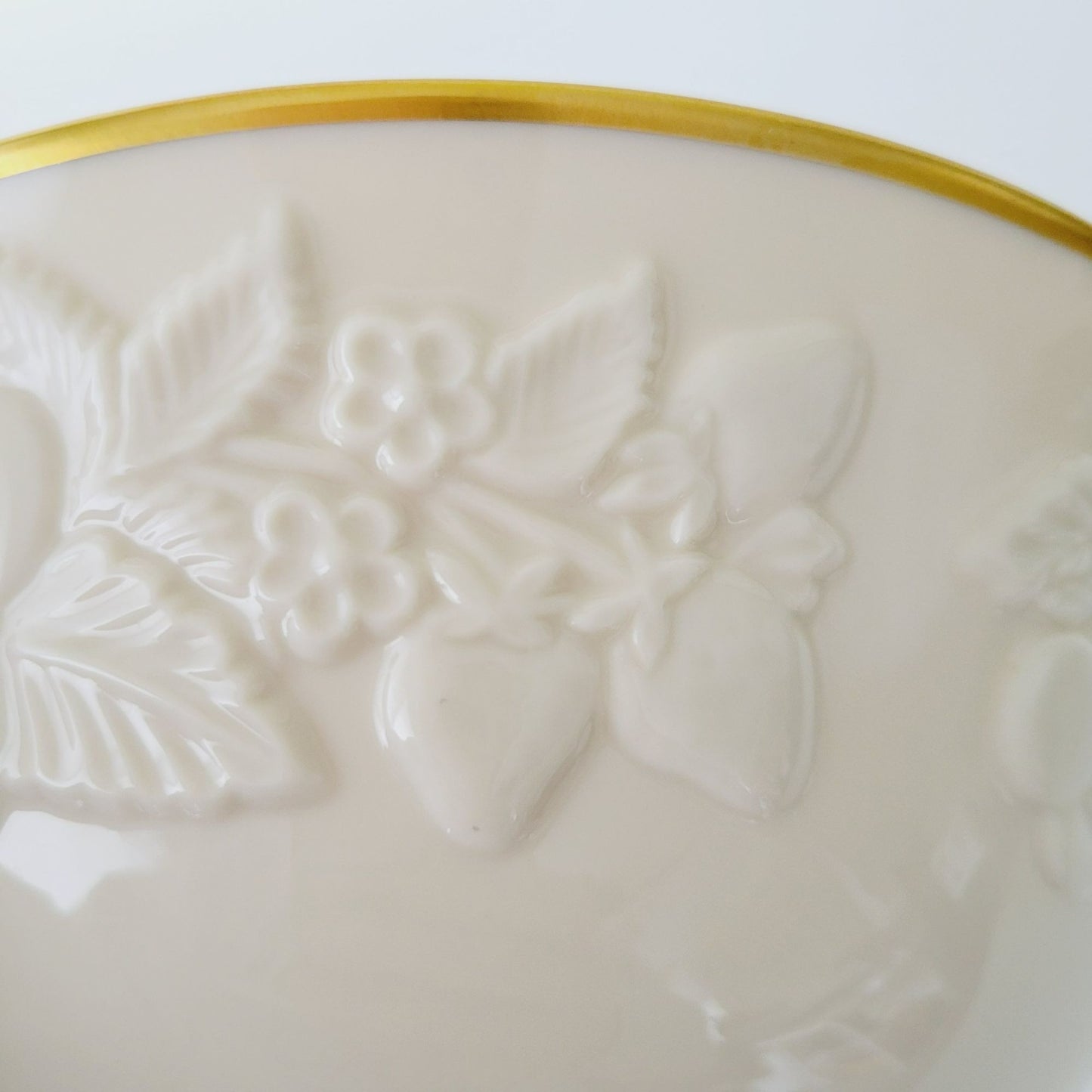 Lenox Fruits of Life 9" Serving Bowl, Embossed w/ Gold Trim, Made in USA