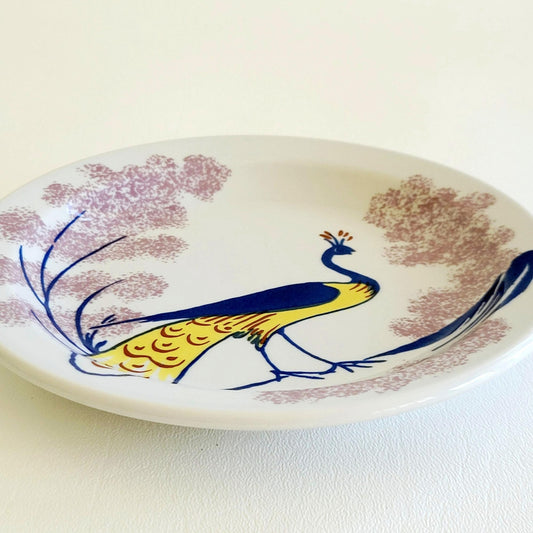 Homer Laughlin Chowning's Tavern Bread Plate, Peacock Design, USA Made Restaurant Ware