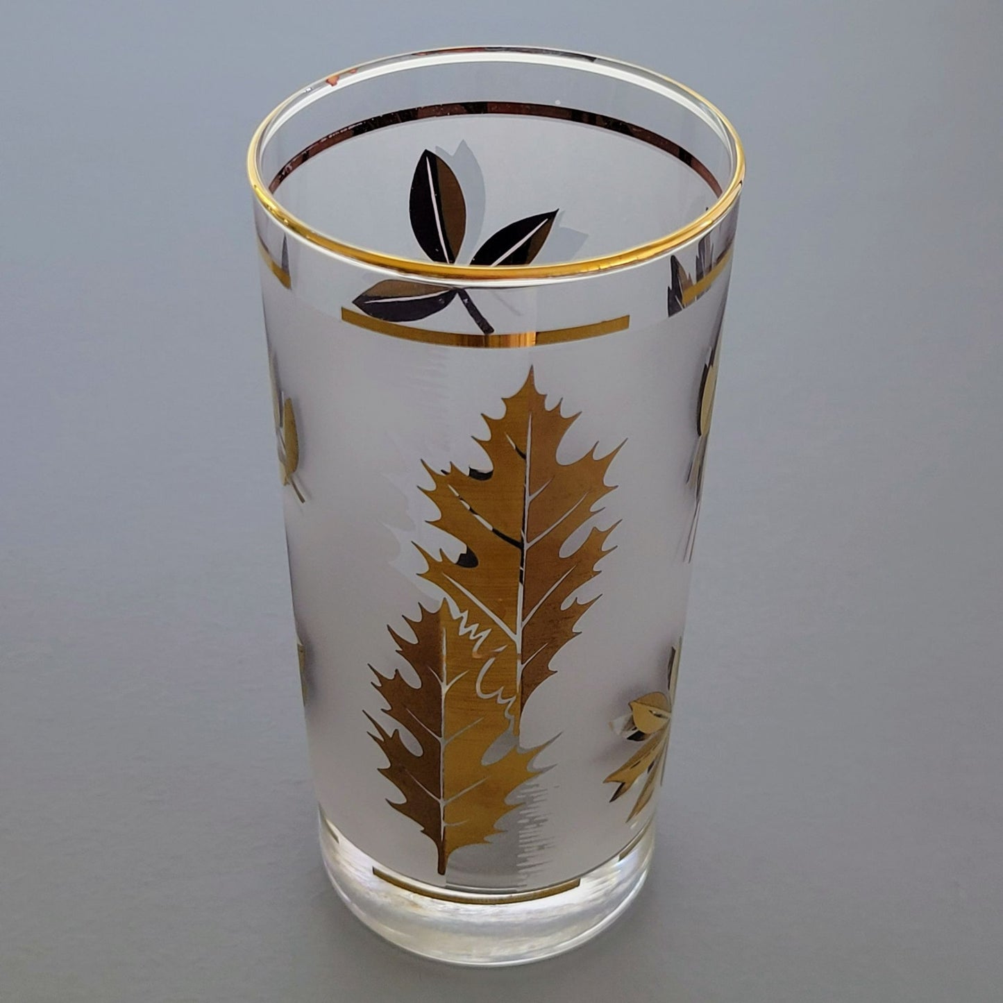 Libbey Golden Foliage Tumbler Set of 2, c.1950s-70s USA