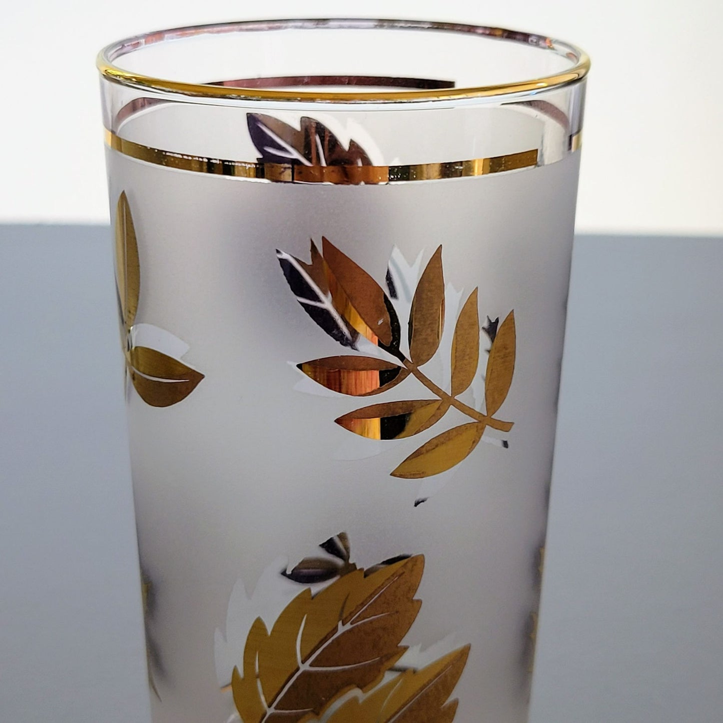 Libbey Golden Foliage Tumbler Set of 2, c.1950s-70s USA