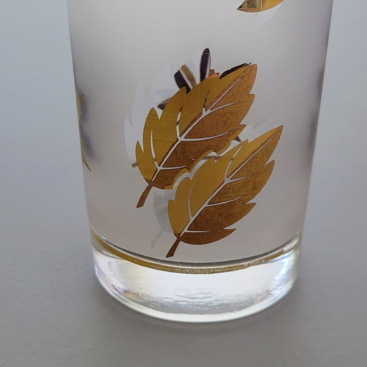 Libbey Golden Foliage Tumbler Set of 2, c.1950s-70s USA
