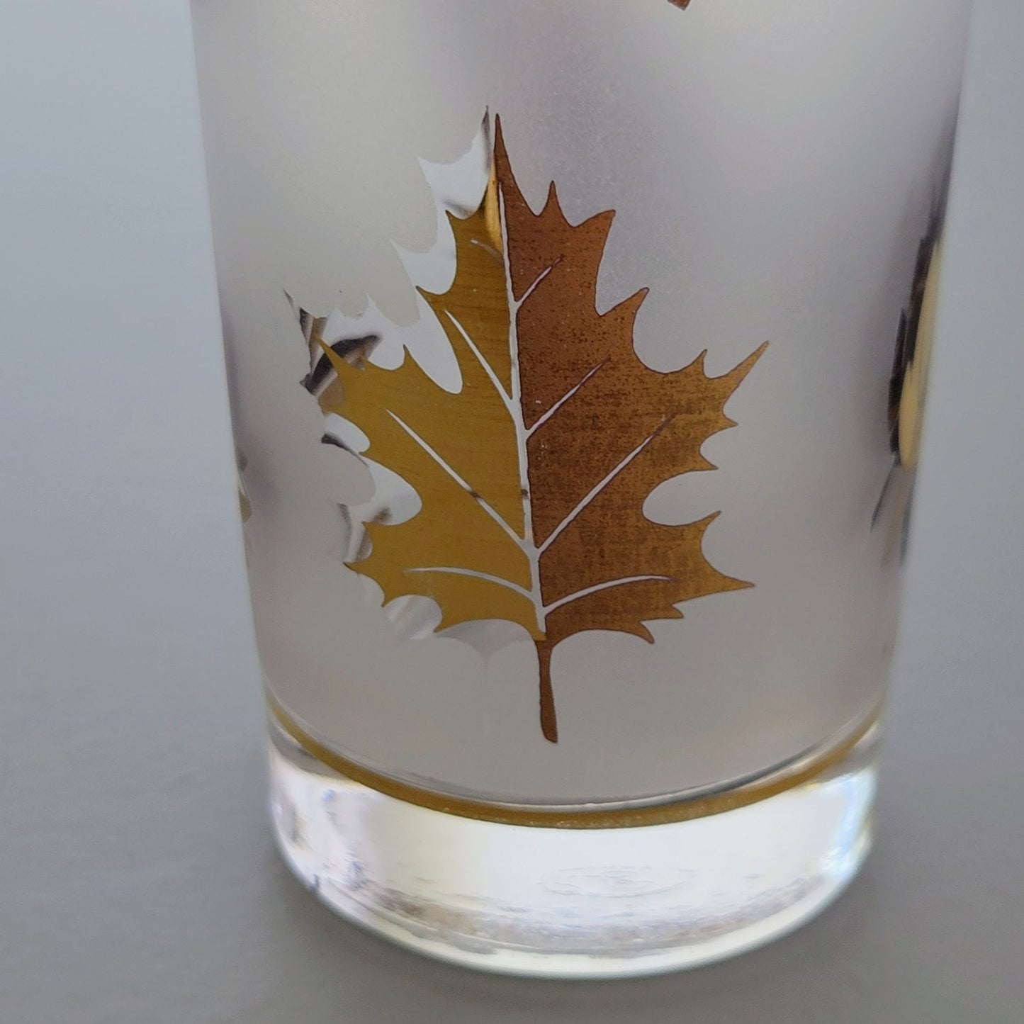 Libbey Golden Foliage Tumbler Set of 2, c.1950s-70s USA