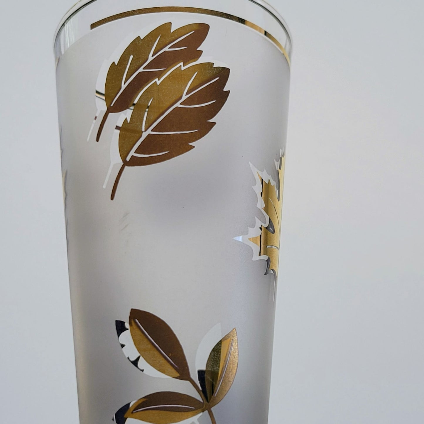 Libbey Golden Foliage Pilsner Beer Glass Set of 2, c.1950s-70s