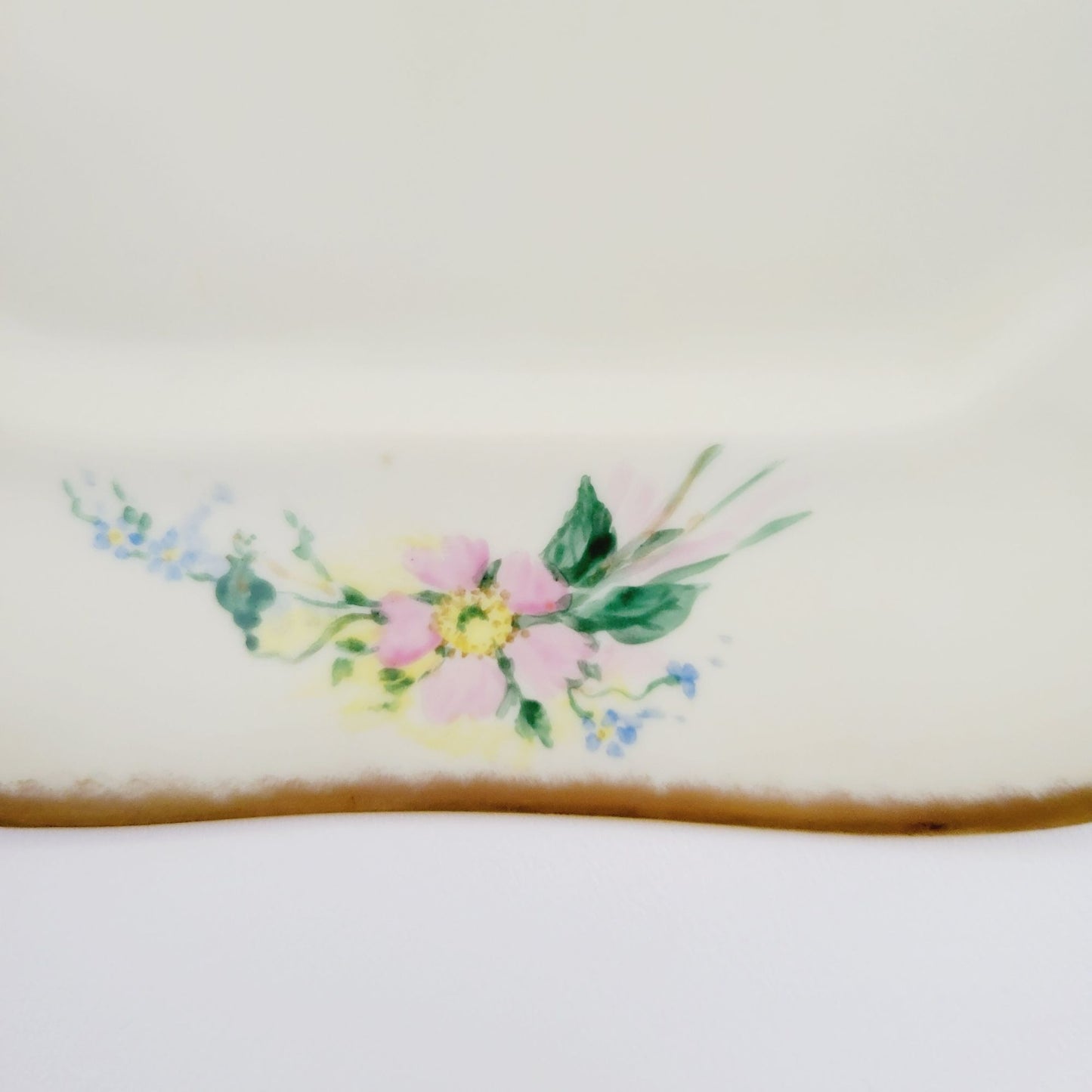 Rare Rosenthal Antique Floral Creamer, Sugar Bowl & Tea Tray, Hand Painted, c.1891-1906 Germany