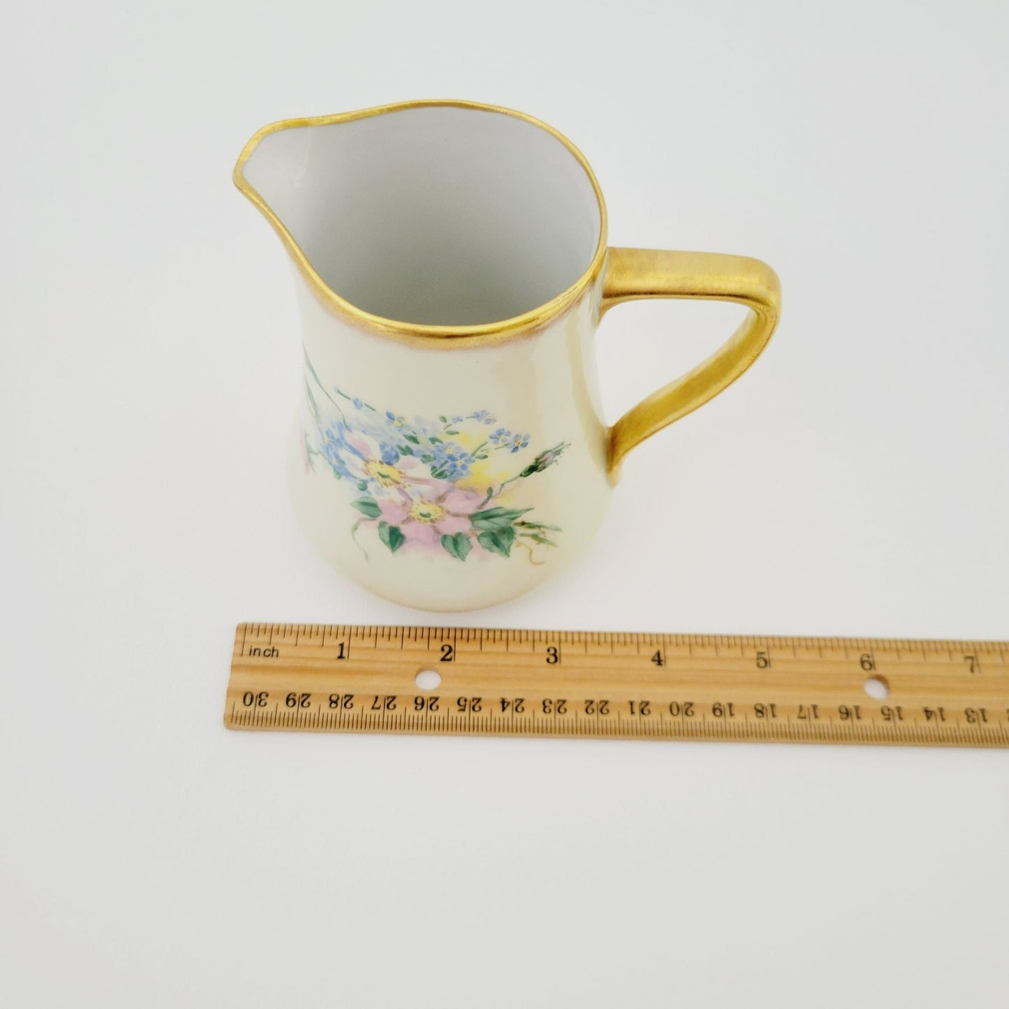 Rare Rosenthal Antique Floral Creamer, Sugar Bowl & Tea Tray, Hand Painted, c.1891-1906 Germany