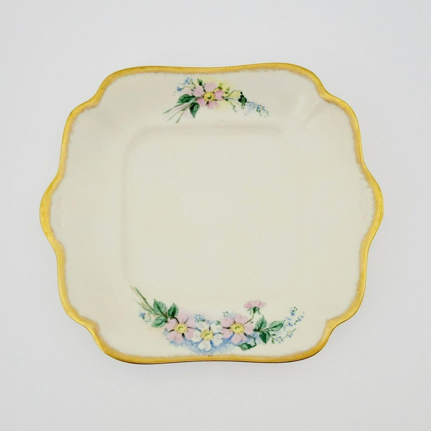 Rare Rosenthal Antique Floral Creamer, Sugar Bowl & Tea Tray, Hand Painted, c.1891-1906 Germany