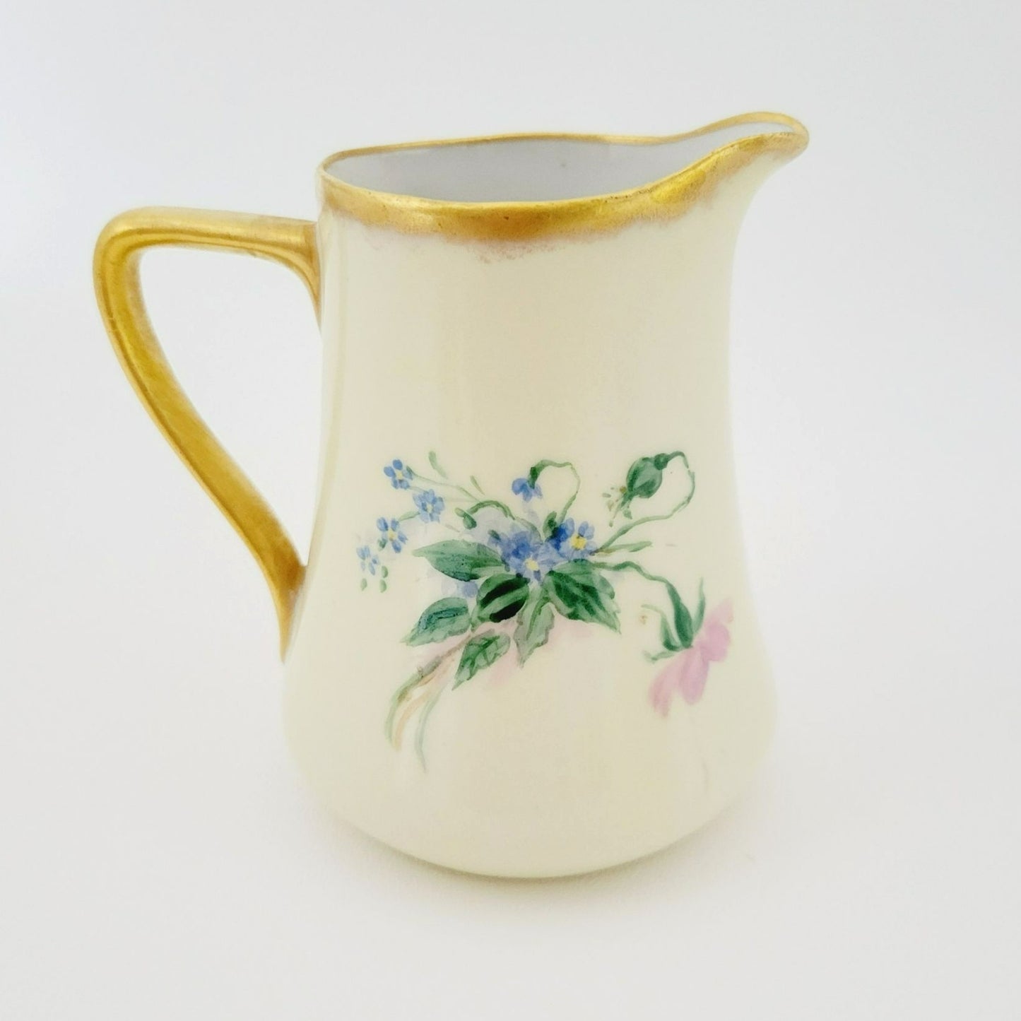 Rare Rosenthal Antique Floral Creamer, Sugar Bowl & Tea Tray, Hand Painted, c.1891-1906 Germany