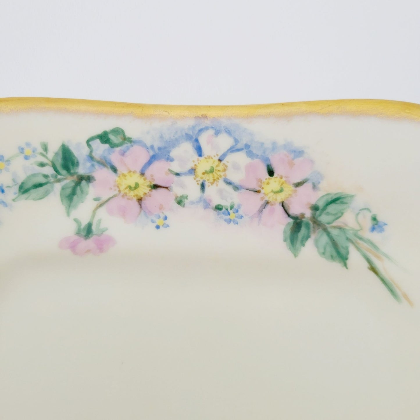 Rare Rosenthal Antique Floral Creamer, Sugar Bowl & Tea Tray, Hand Painted, c.1891-1906 Germany