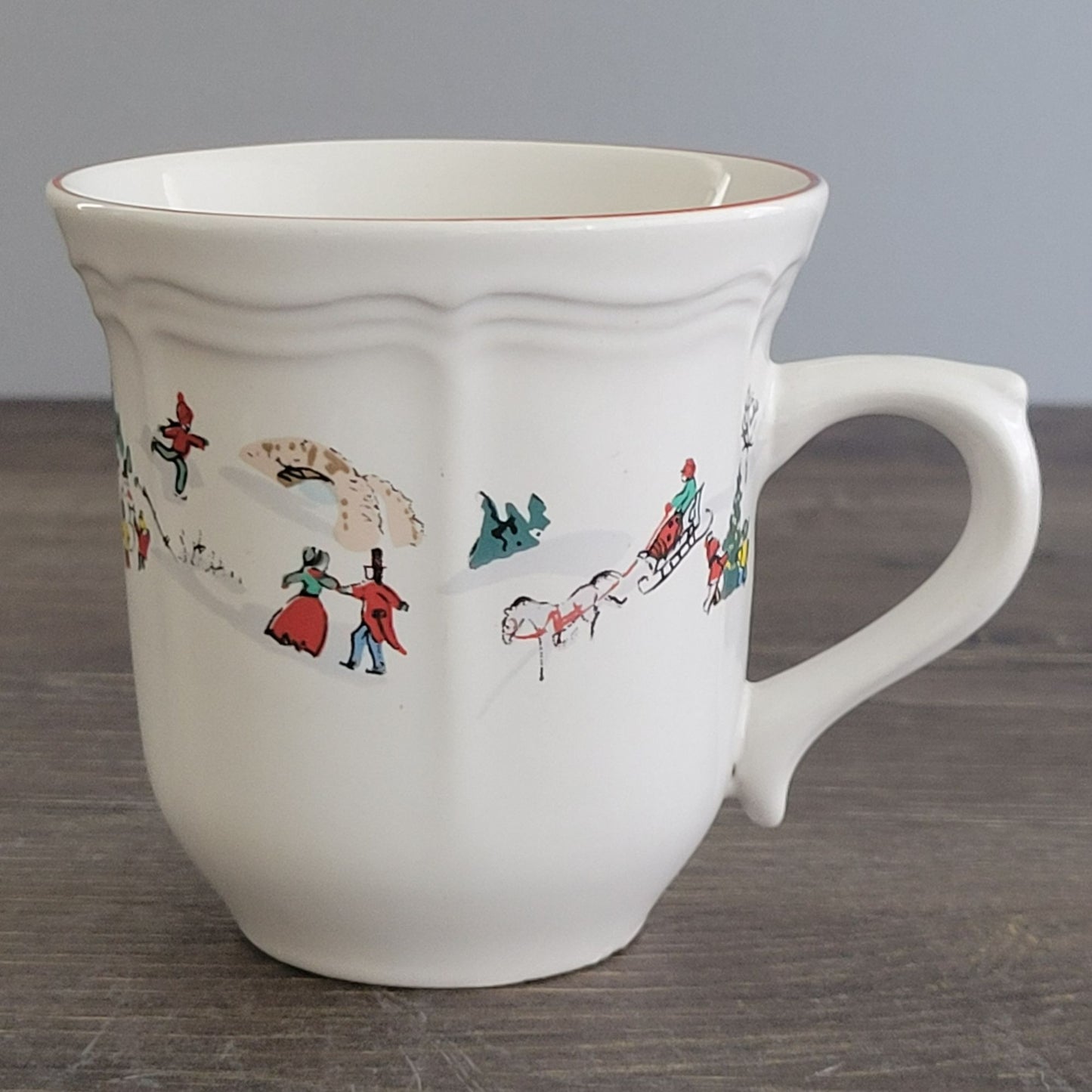 Farberware White Christmas Cup & Saucer, 2 Sets