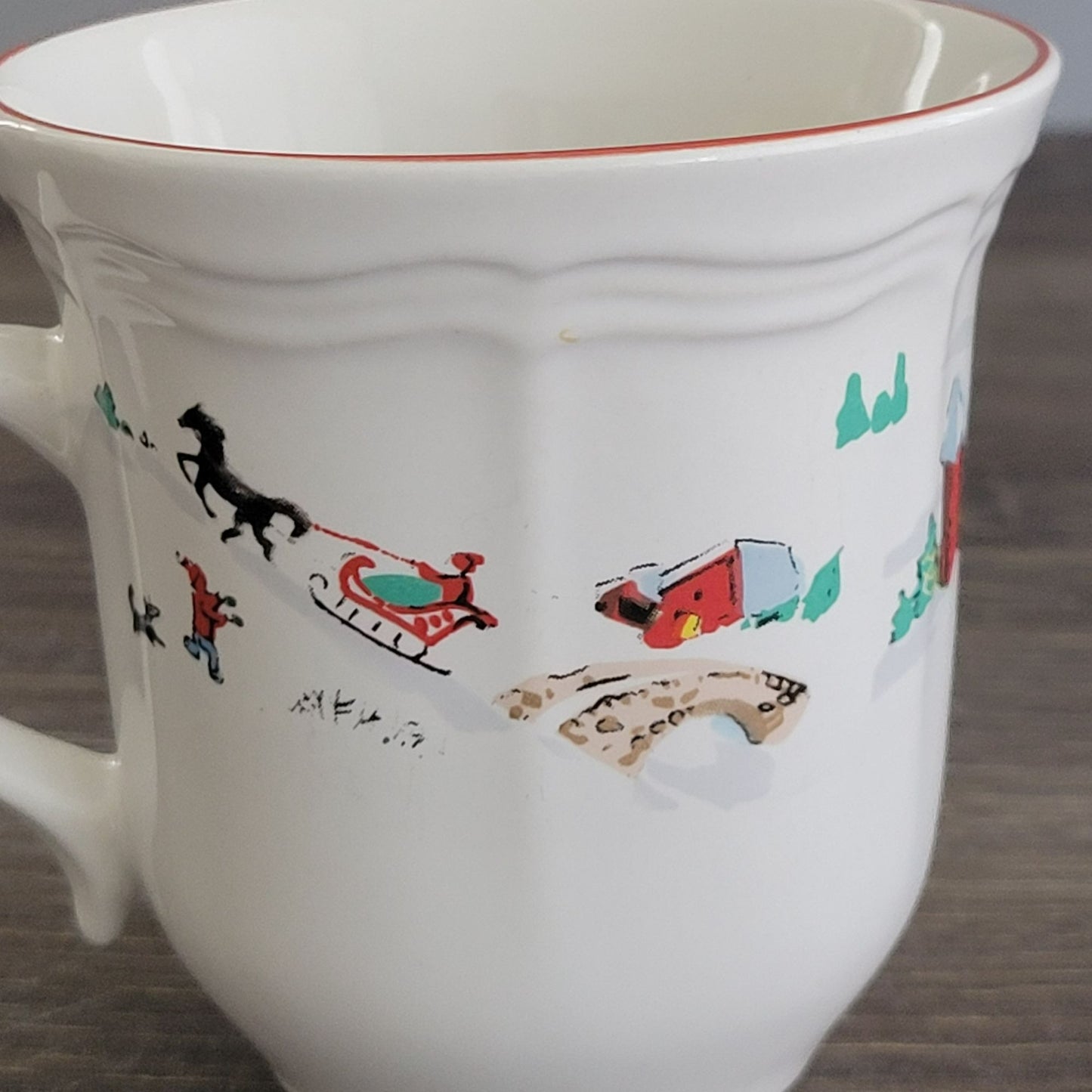 Farberware White Christmas Cup & Saucer, 2 Sets