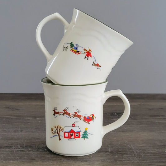 Pfaltzgraff Snow Village Coffee Mug, Set of 2, c.1990s