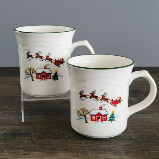 Pfaltzgraff Snow Village Coffee Mug, Set of 2, c.1990s