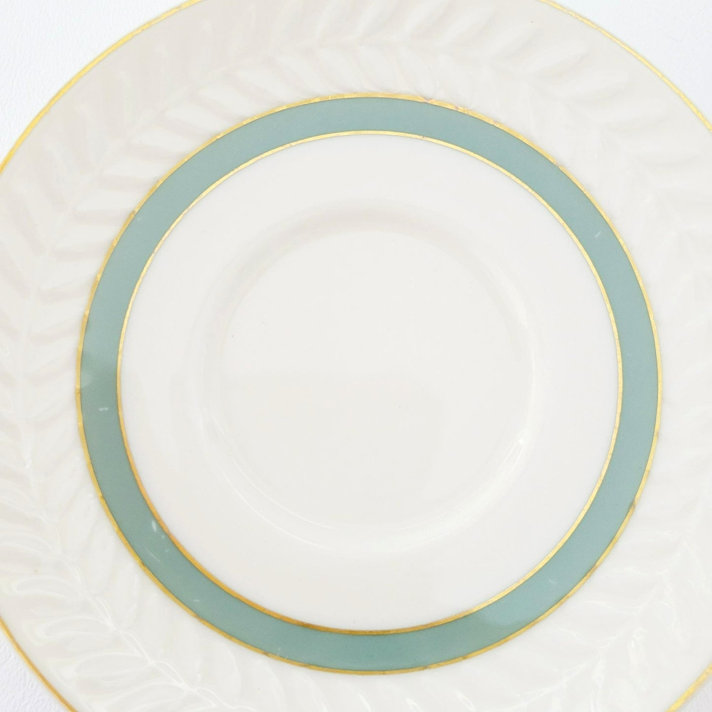 Theodore Haviland Teacup & Saucer, Brighton Turquoise with Embossed Leaf Pattern, New York USA
