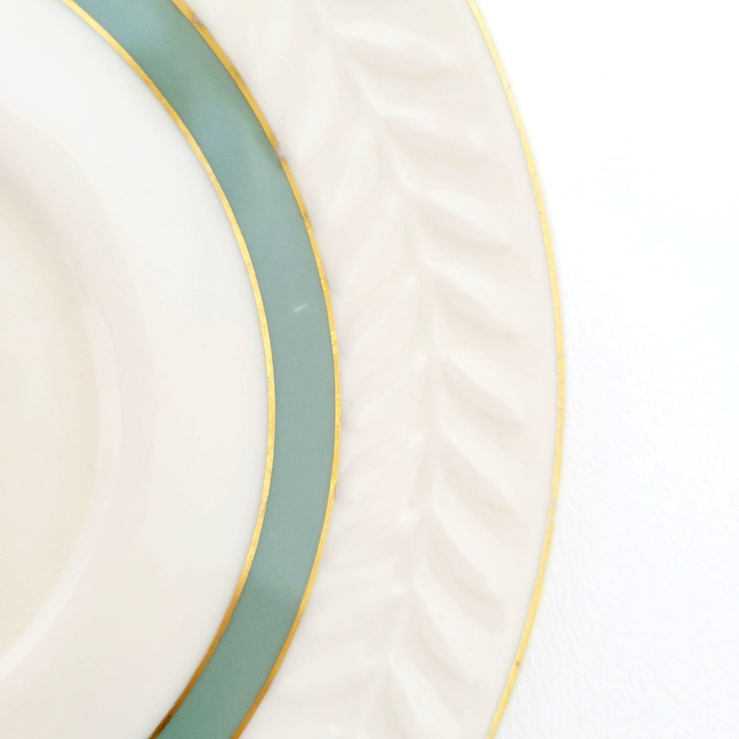 Theodore Haviland Teacup & Saucer, Brighton Turquoise with Embossed Leaf Pattern, New York USA