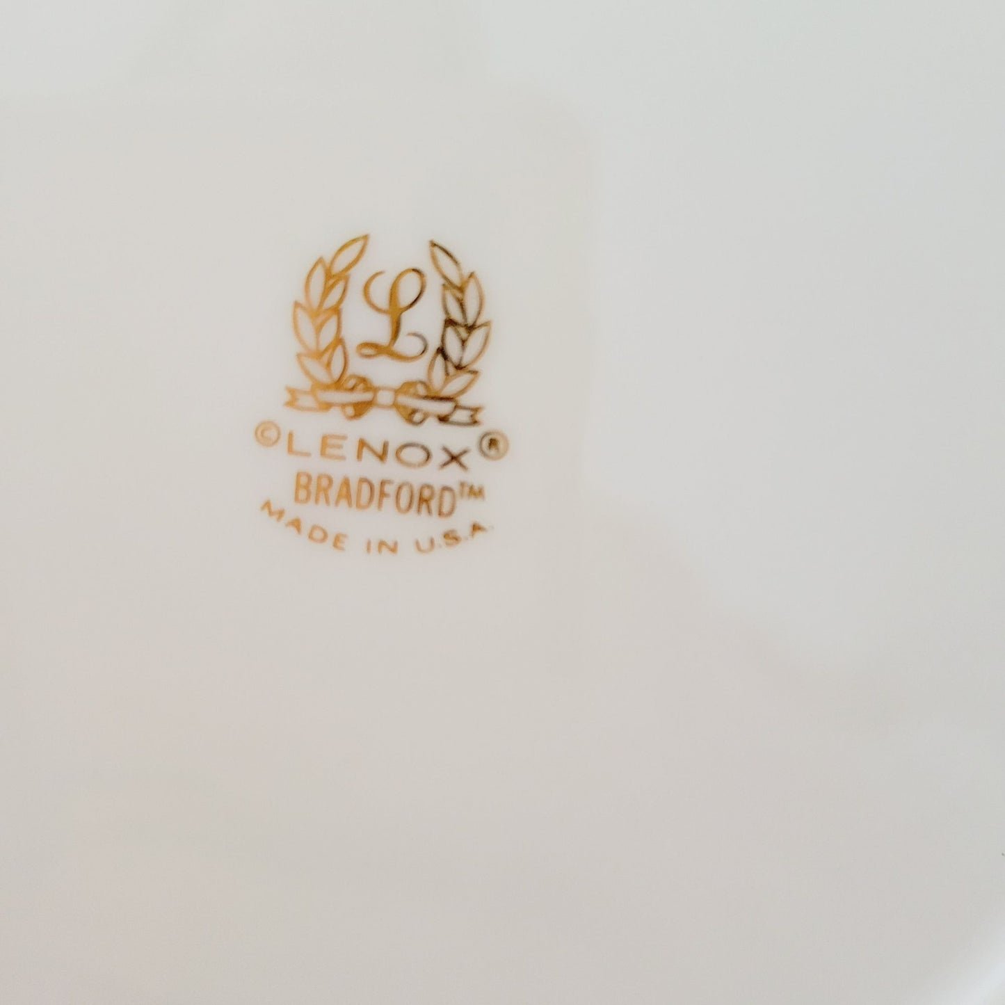 Lenox Bradford Rimmed Soup Bowl, Platinum Trim, c1980s USA
