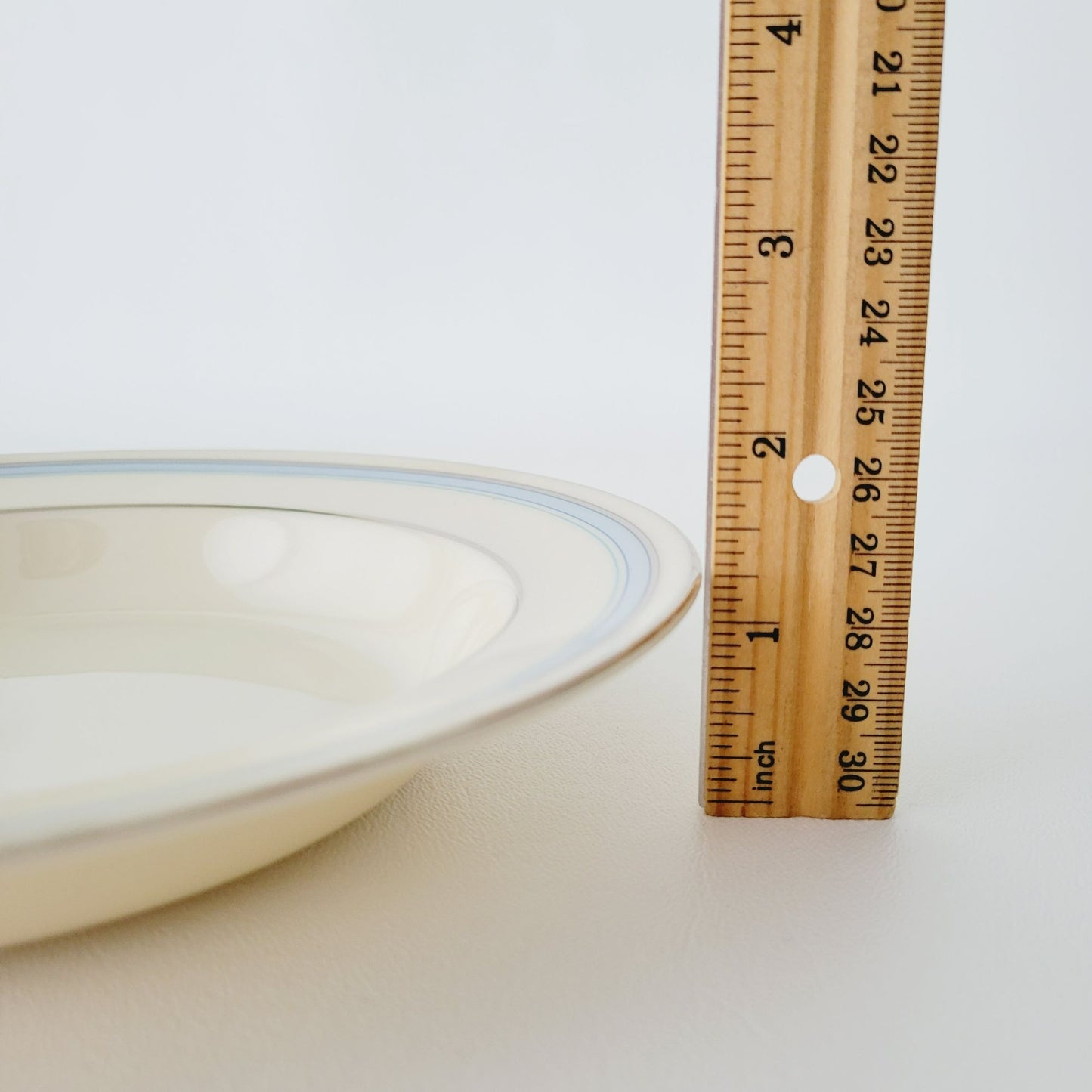 Lenox Bradford Rimmed Soup Bowl, Platinum Trim, c1980s USA
