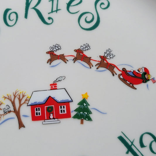Pfaltzgraff Snow Village Cookies For Santa Plate, c.1990s