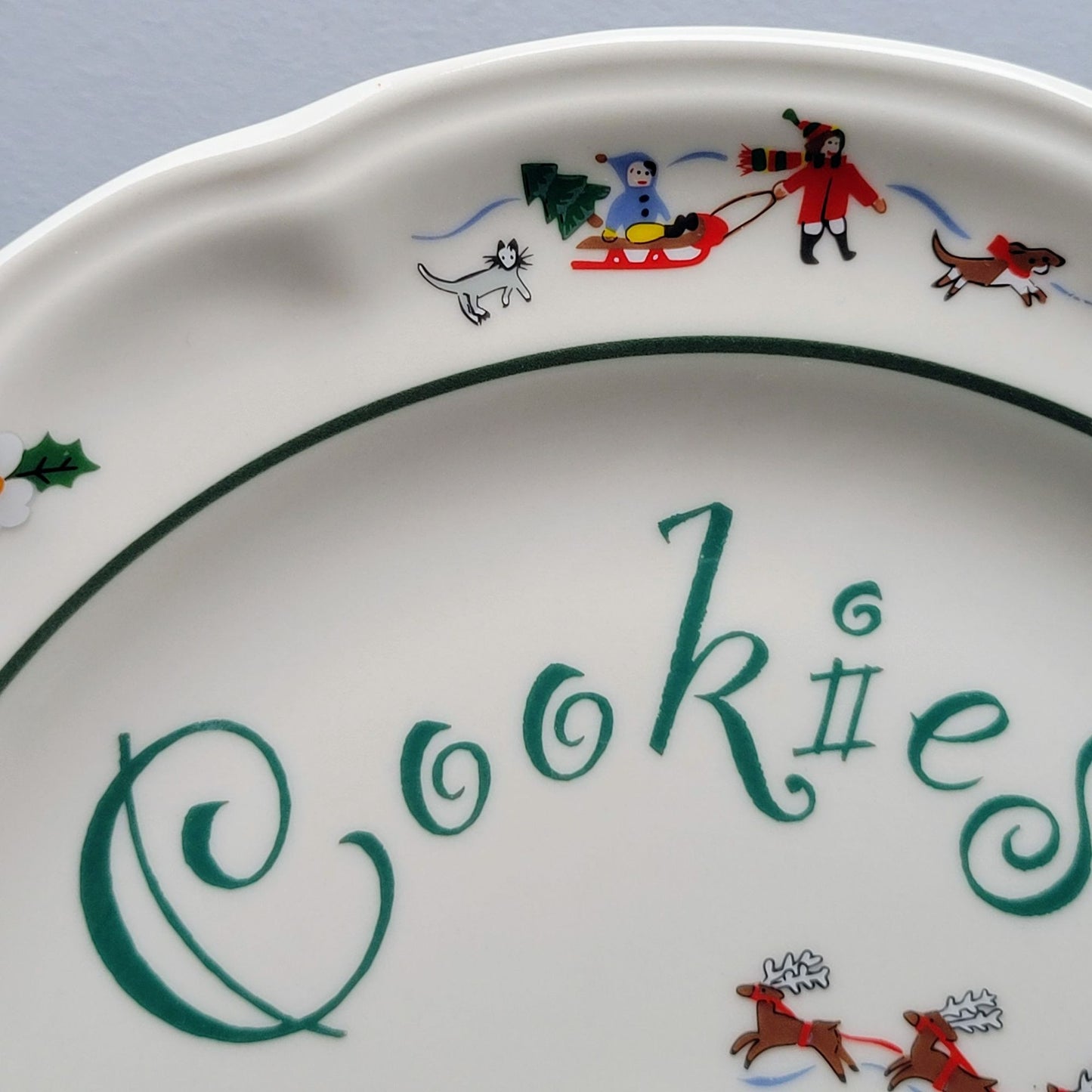 Pfaltzgraff Snow Village Cookies For Santa Plate, c.1990s