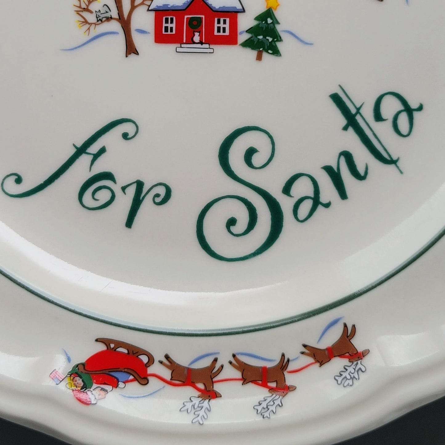 Pfaltzgraff Snow Village Cookies For Santa Plate, c.1990s