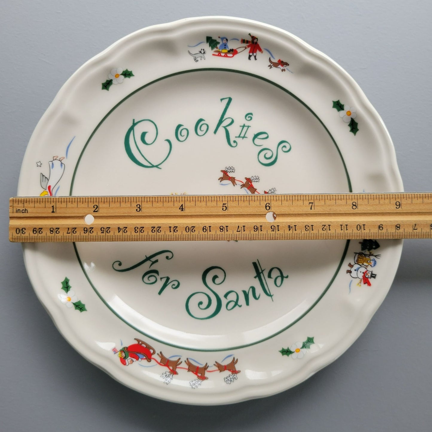 Pfaltzgraff Snow Village Cookies For Santa Plate, c.1990s