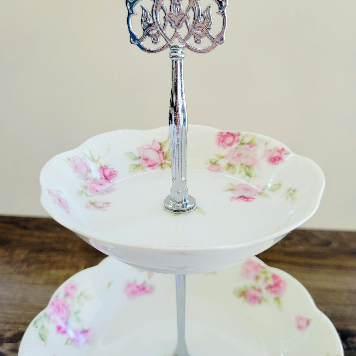 Mismatched Limoges 3-Tiered Dessert Stand