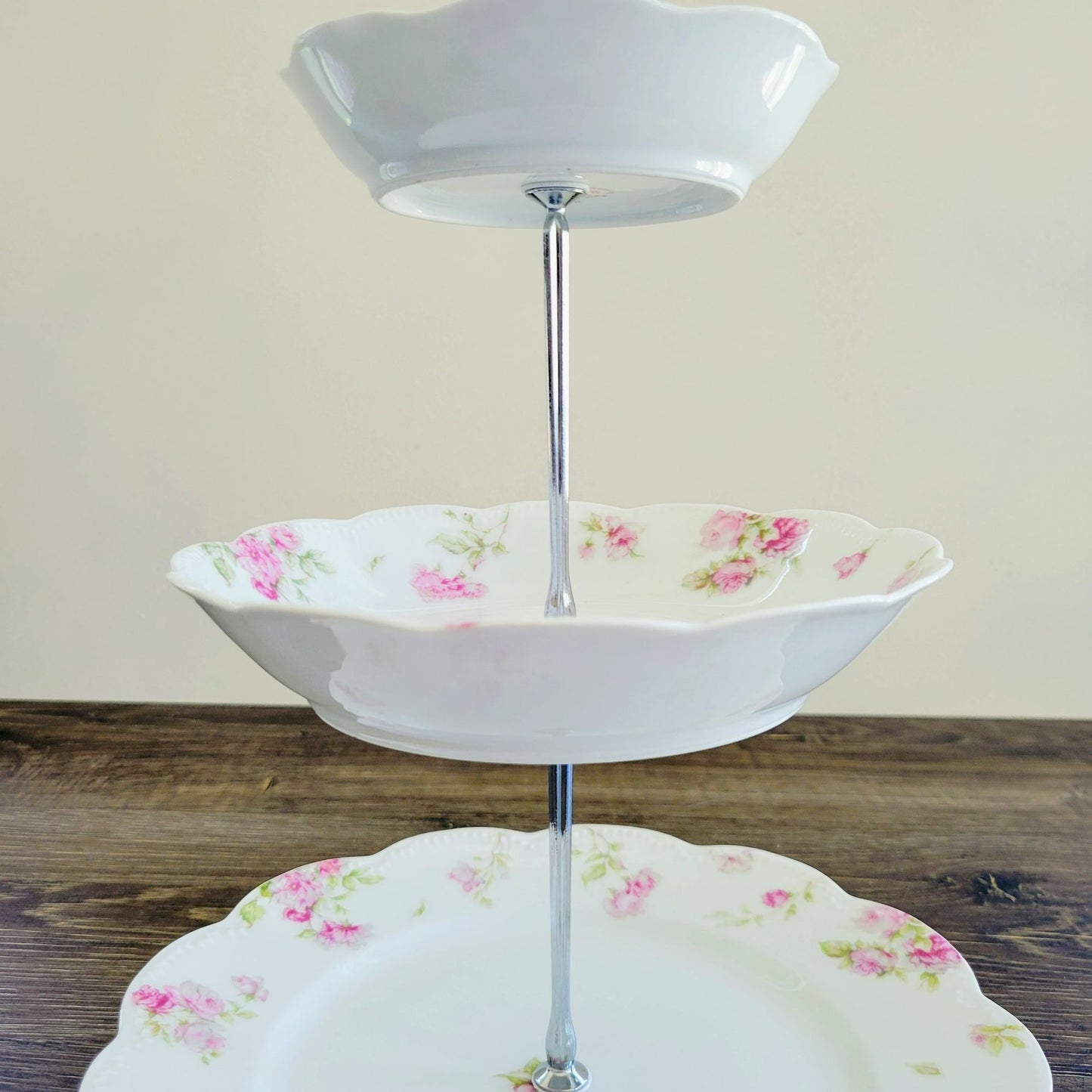 Mismatched Limoges 3-Tiered Dessert Stand