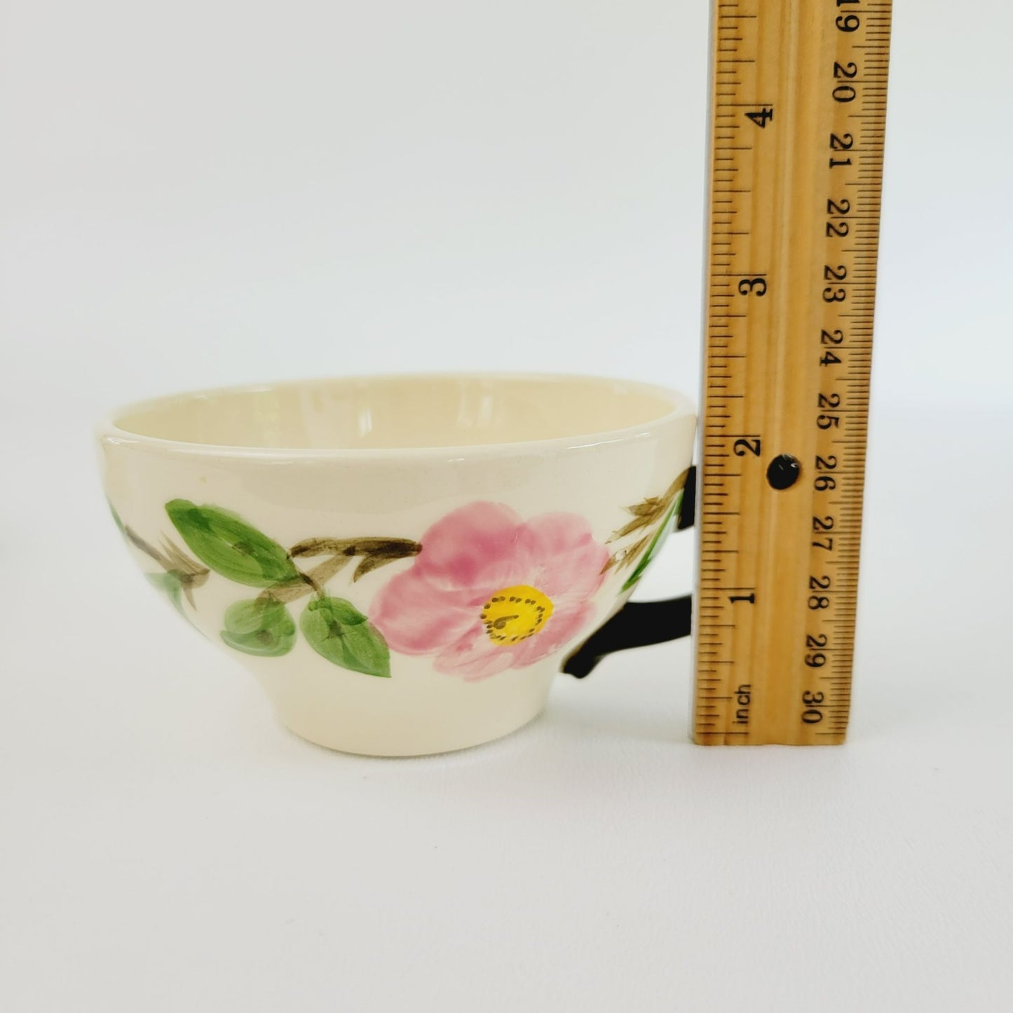 Franciscan Desert Rose Cups, Set of 2, Pink Floral Hand Painted & Embossed  c.1979-84 USA