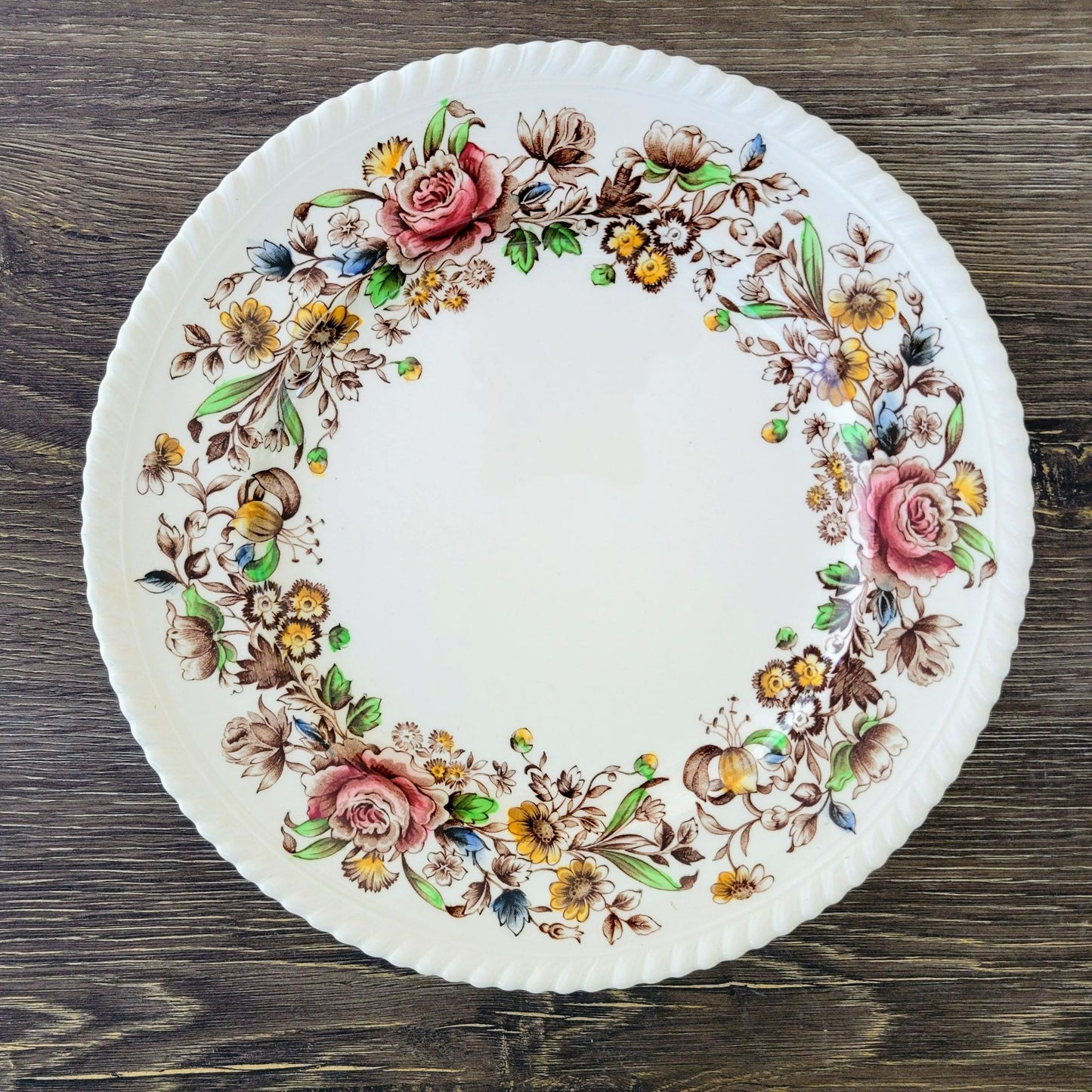Johnson Brothers WindsorWare Dinner Plate, Margaret Rose Brown, c.1939-65 England